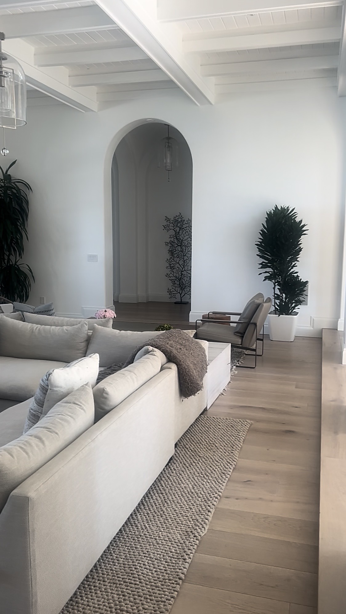 Great room with sectional seating before