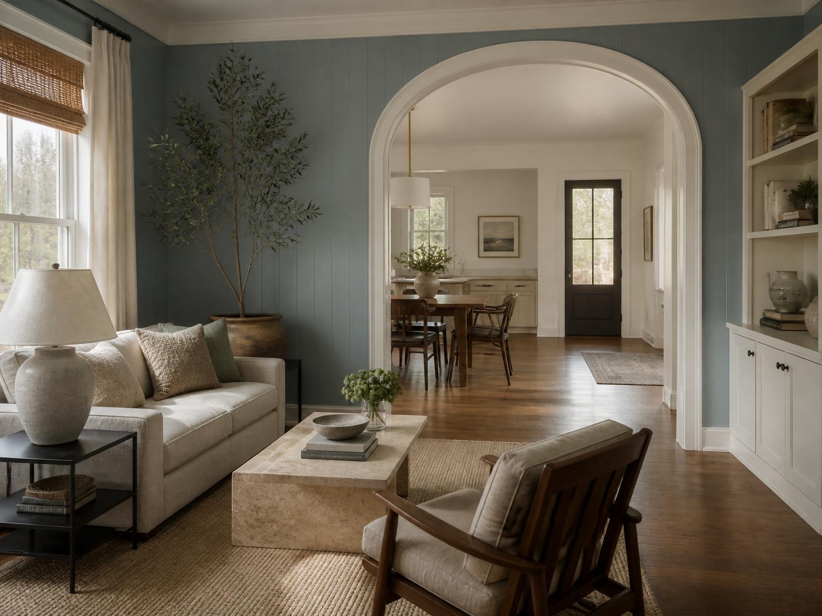 A refreshed living room using existing furniture with a few new pieces